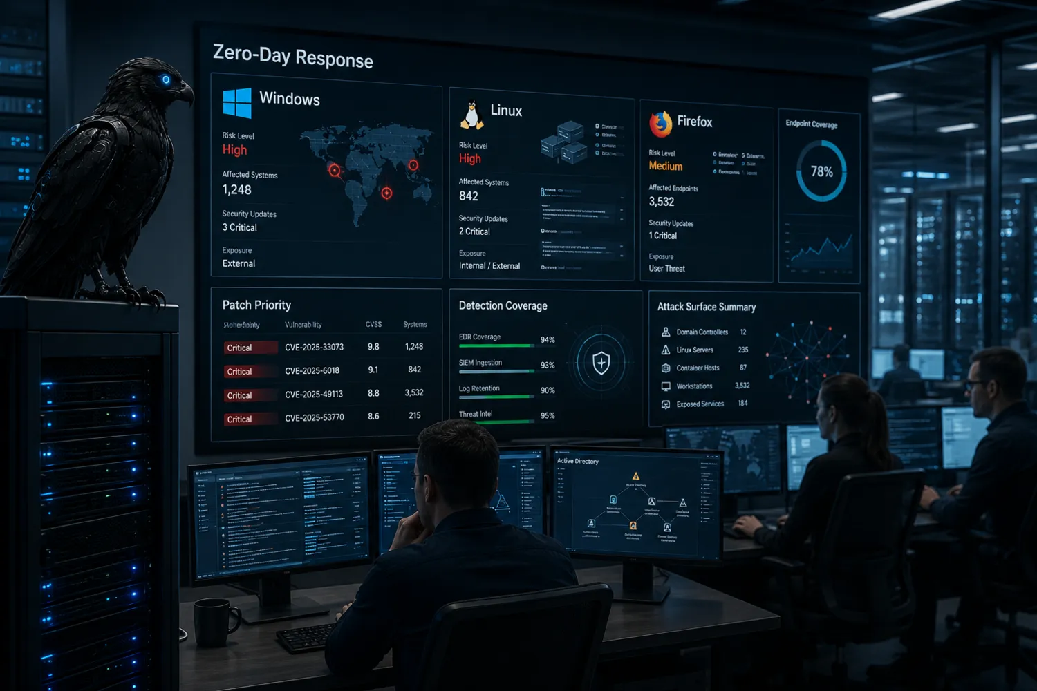 Security monitoring dashboard for Windows and Linux systems